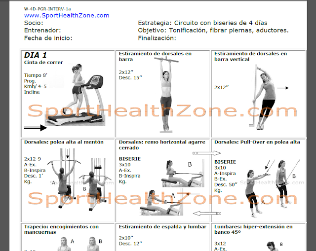 Tabla de ejercicios para adelgazar Tabla de ejercicios para adelgazar